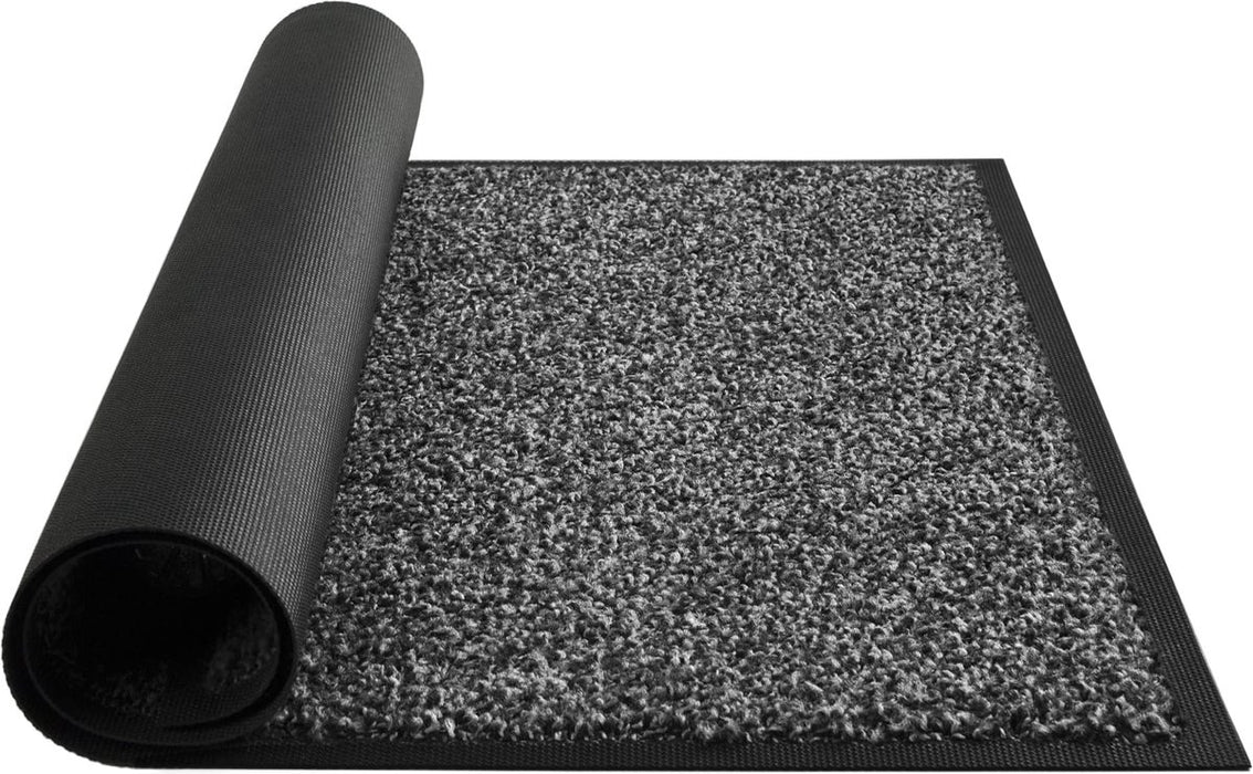 Droogloopmat & Schoonloopmat - 60x40 cm - Deurmat voor binnen en buiten - Antislip - Grijs