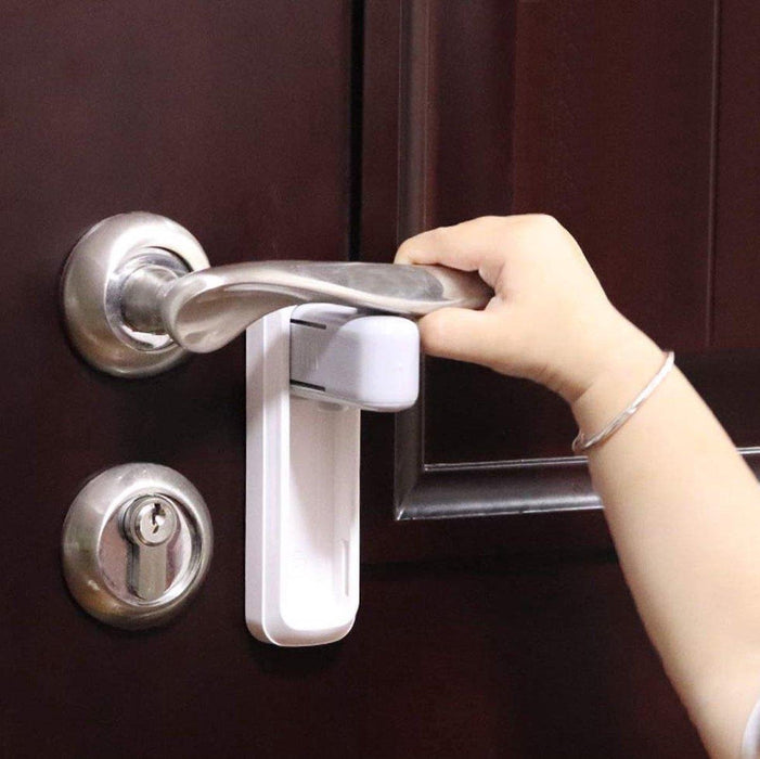 Deurklink Vergrendeling - Baby veilig - Baby proof - Deurklinken vergrendelen - Deurklink vergrendelaar - Veiligheidsslot - Deurbeveiliging - Deuren - Kasten - Lades - Ramen - Kinderslot - Kinderbeveiliging - Hond & Kat beveiliging - Wit