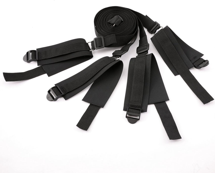 Bed Bondage Set - BDSM - Erotische Handboeien & Enkelboeien - Verstelbaar - Seksspeeltjes voor Koppels - Zwart