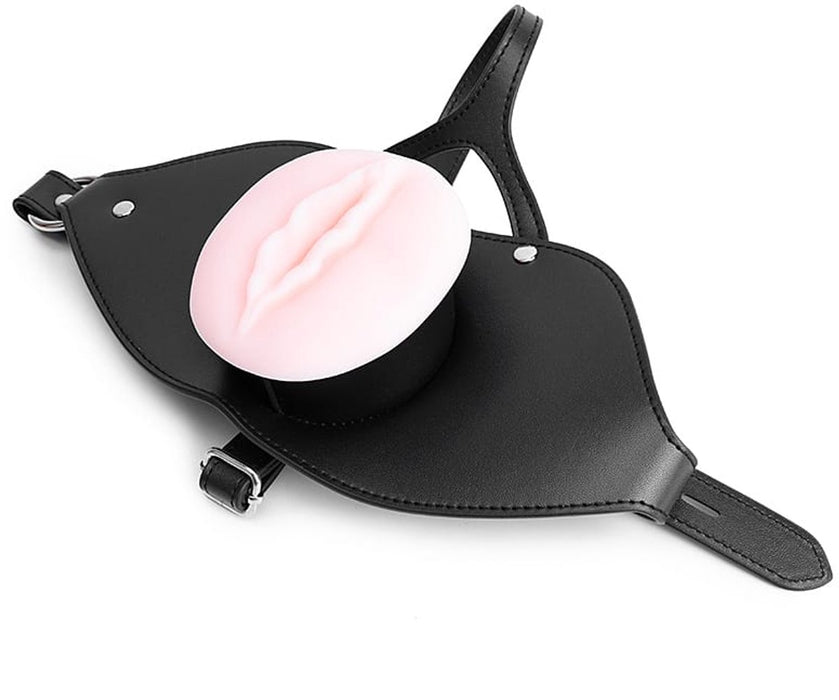 One2Play - Verstelbare siliconen mond gag vagina - Realistische pussy face - Open Mond plug - Deepthroat - BDSM