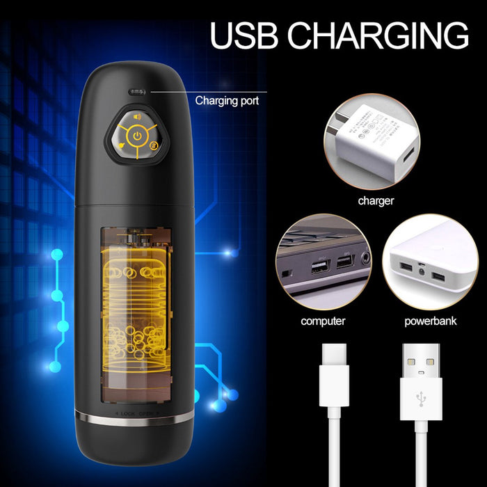 One2Play Automatische Masturbator voor Man – Electrisch - Pocket Pussy - Blowjob Simulator - Kunst Vagina – Sex Toys Mannen – Nep Kut