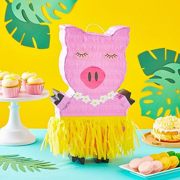 Kleine Hawaiiaanse varken Pinata, Luau en Tropische Feestbenodigdheden, 42 x 25,4 x 7,6 cm