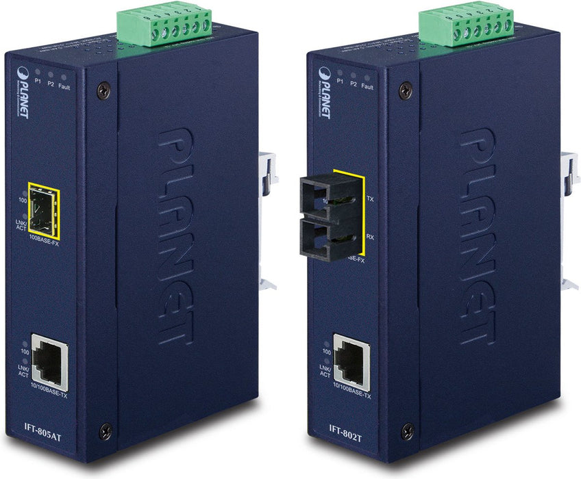 Planet IFT-805AT netwerk media converter 200 Mbit/s Zwart