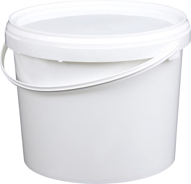 Emmer met deksel - 5 liter - rond - wit