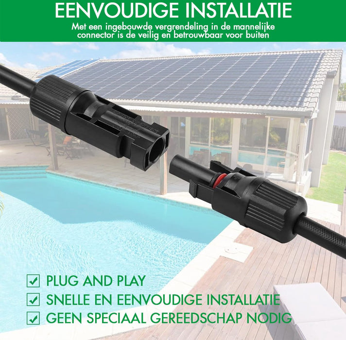 MC4 Solar Connector - T-Splitter - Solar MC4 Connector - IP67 - 3 Male naar 1 Female + 3 Female naar 1 Male