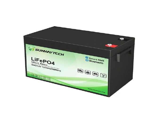 25.6V 100Ah LiFePO4 Batterij incl BMS Lithium Iron Phosphate - 2560Wh 2.56kwh