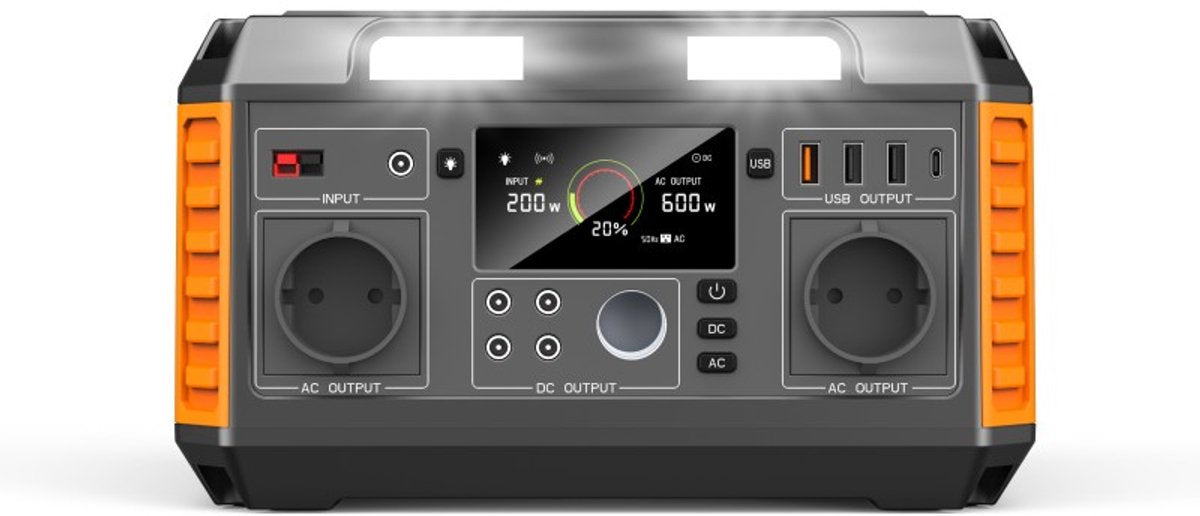 600W 520Wh Draagbare Power Station – Met Draadloos Opladen & Zonnelader