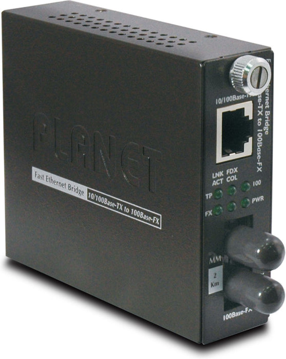 Planet FST-801 netwerk media converter 200 Mbit/s 1550 nm Multimode Zwart