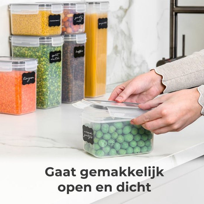 Molisan Voorraadpotten Set – 24-delig – Luchtdicht & BPA-vrij – Verschillende Formaten – Met Etiketten & Maatlepels