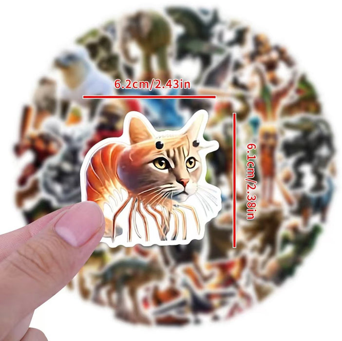 Brainrot Sticker Pack – Italiaanse Meme Madness (50 stuks) 4–8 cm - Tralalero Tralala - Bombardiro Crocodilo en meer