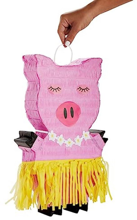 Kleine Hawaiiaanse varken Pinata, Luau en Tropische Feestbenodigdheden, 42 x 25,4 x 7,6 cm