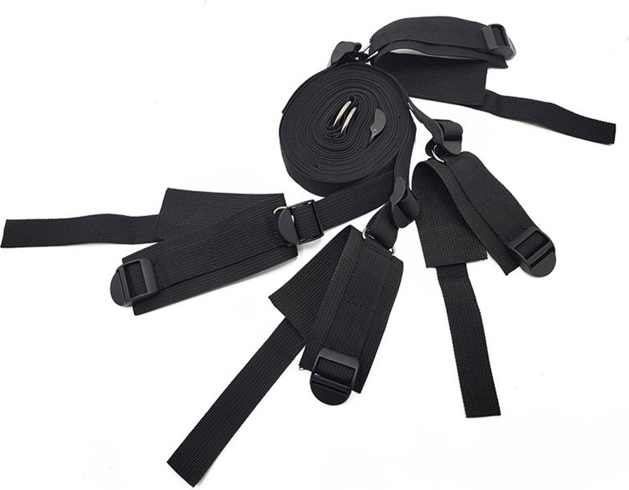 Bed Bondage Set - BDSM - Erotische Handboeien & Enkelboeien - Verstelbaar - Seksspeeltjes voor Koppels - Zwart