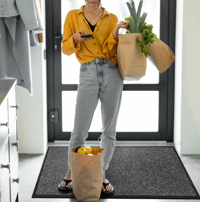 Droogloopmat & Schoonloopmat - 90x60 cm - Deurmat voor binnen en buiten - Antislip - Zwart