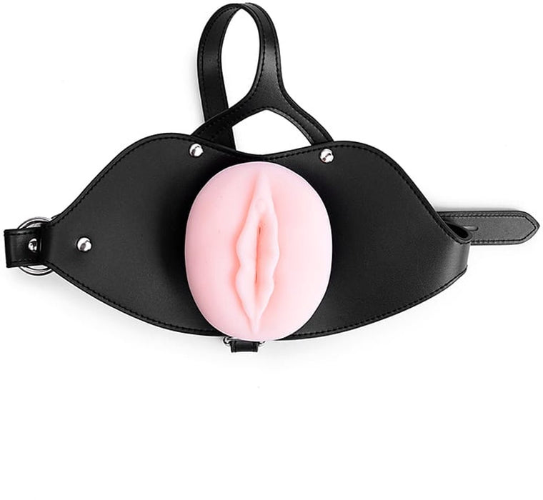 One2Play - Verstelbare siliconen mond gag vagina - Realistische pussy face - Open Mond plug - Deepthroat - BDSM