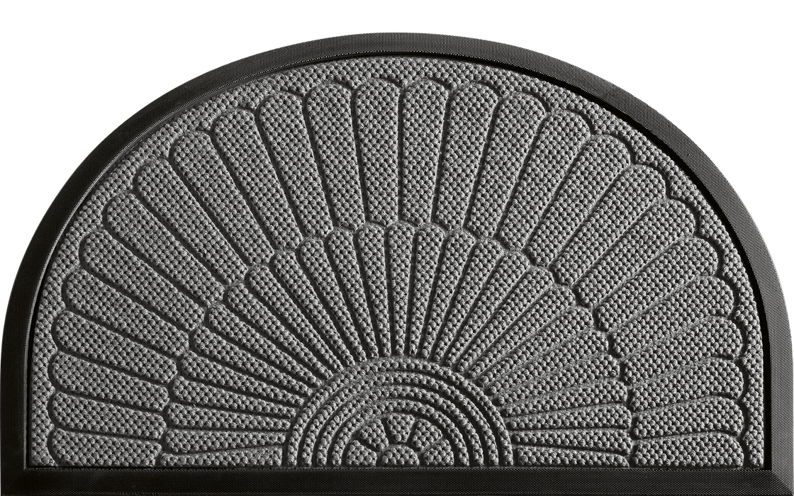 Deurmat rubber -Halfrond-Buiten Antislip Wasbaar Deurmat-Regen-Outdoor-Deurmat binnen-Donkergrijs-Droogloopmat-50*80cm - schoonloopmat - buiten - hal - balkon