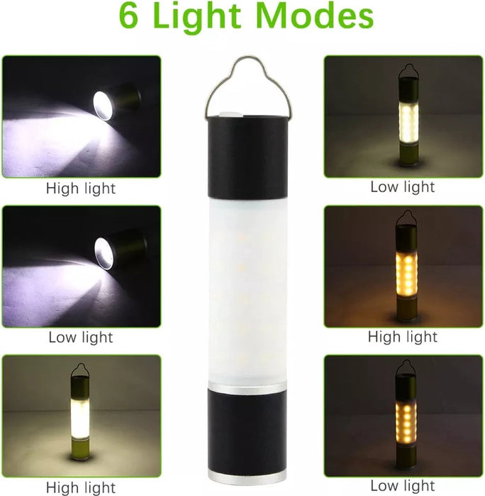 Molisan - Campinglamp - Tentlamp - Lantaarn - Multifunctioneel - LED lamp op batterijen - Zwart - Tripod