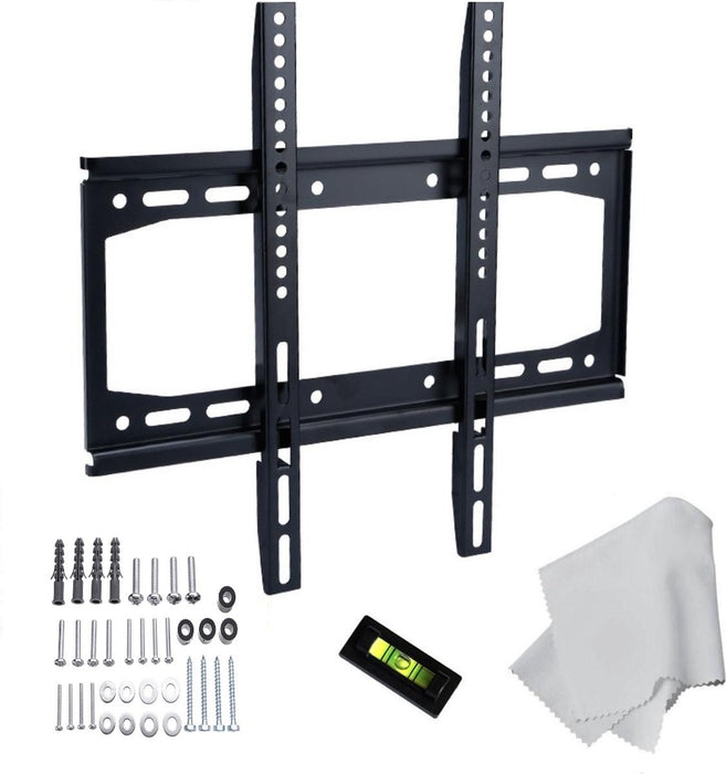 Universele TV Muurbeugel- 26 t/m 60 inch Muur Steun Ophang Beugel TV Wandhouder extra plat / Incl poetsdoekje, waterpas