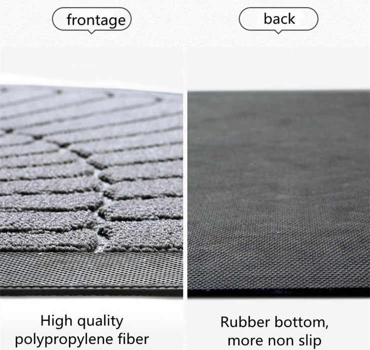 Molisan Halfrond antislip deurmat droogloopmat lichtgrijs, 60x90CM | Antislip & Absorberend