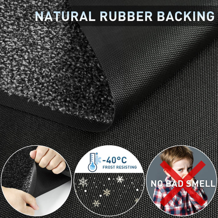 Droogloopmat & Schoonloopmat - 60x40 cm - Deurmat voor binnen en buiten - Antislip - Grijs