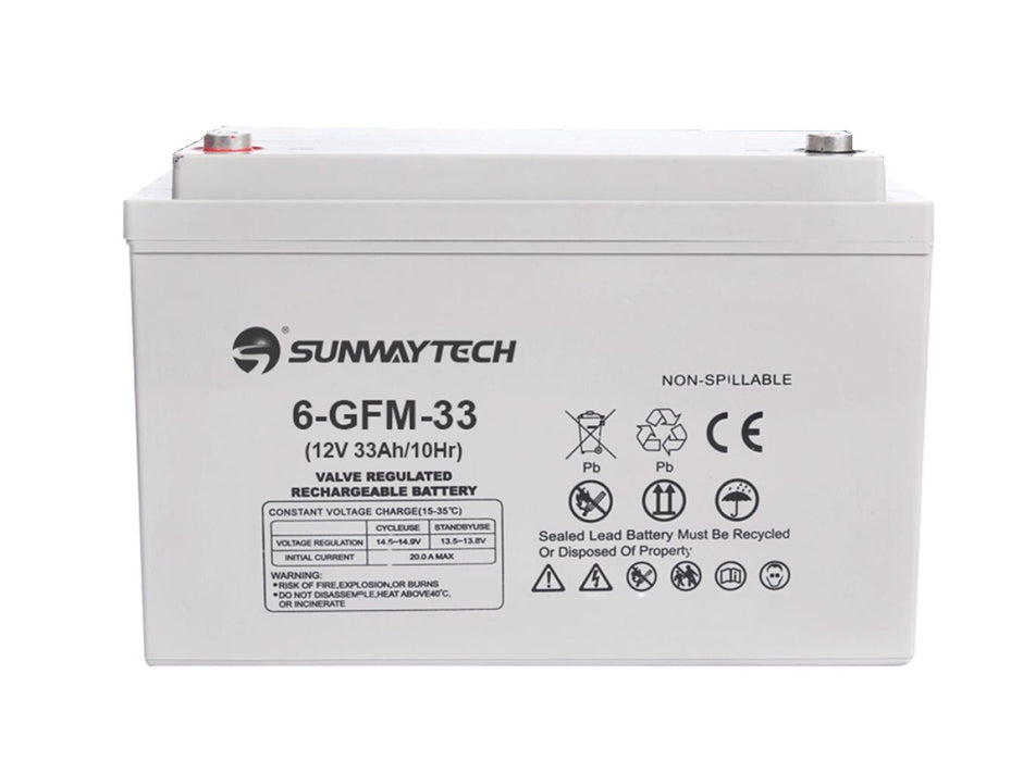 Sunwaytech Gel Accu 12V/33Ah – 6-GFM-33 Betrouwbare Energie, Altijd Beschikbaar