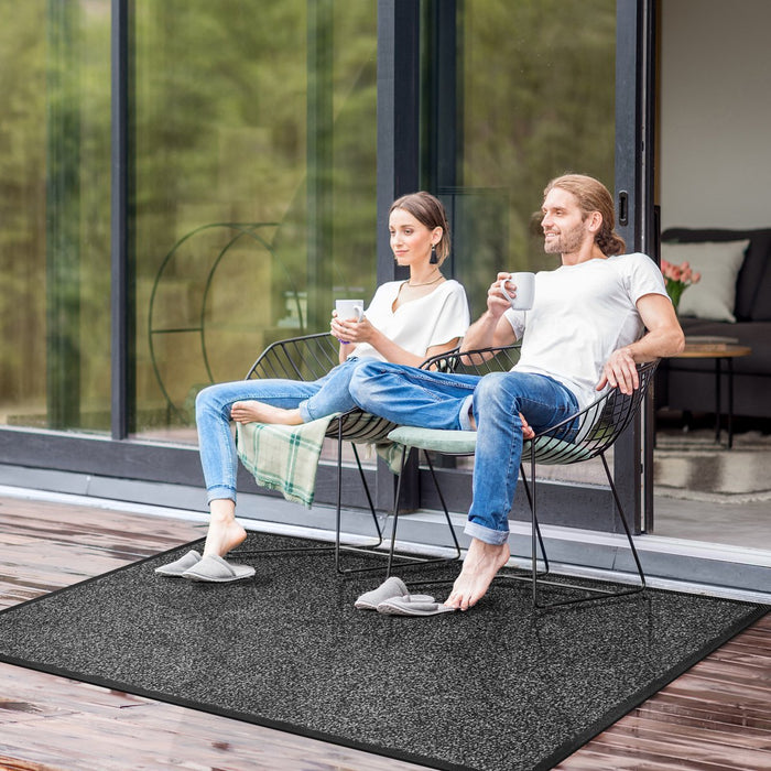 Droogloopmat & Schoonloopmat - 60x40 cm - Deurmat voor binnen en buiten - Antislip - Zwart