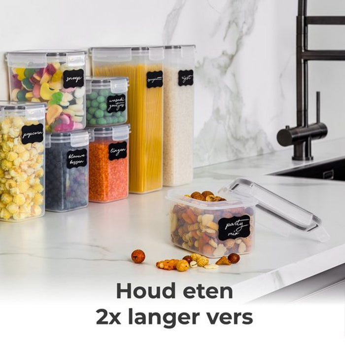 Molisan Voorraadpotten Set – 24-delig – Luchtdicht & BPA-vrij – Verschillende Formaten – Met Etiketten & Maatlepels