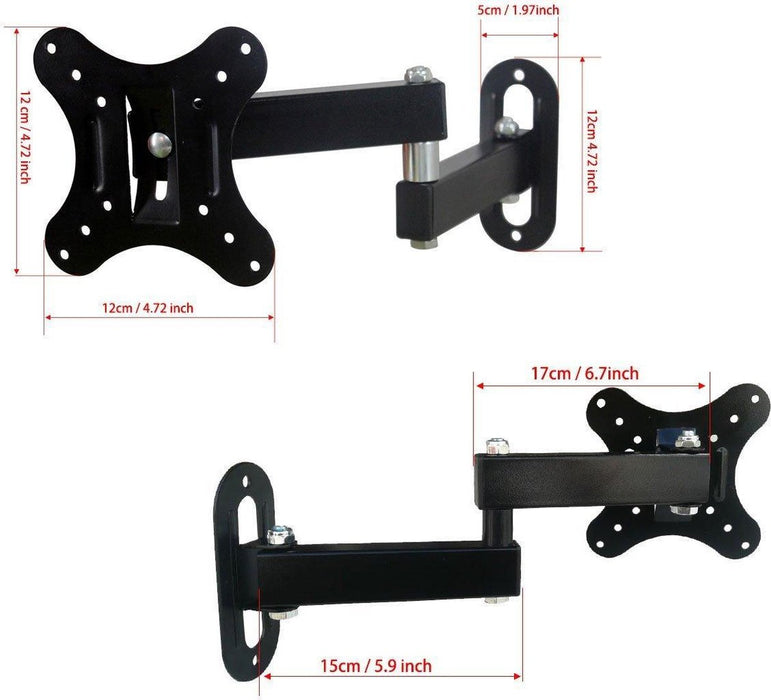 Universele TV Muurbeugel 14–27 Inch – Draaibaar & Kantelbaar TV Wandhouder voor LCD/LED/Plasma