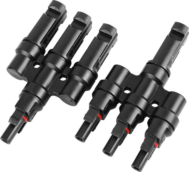 MC4 Solar Connector - T-Splitter - Solar MC4 Connector - IP67 - 3 Male naar 1 Female + 3 Female naar 1 Male