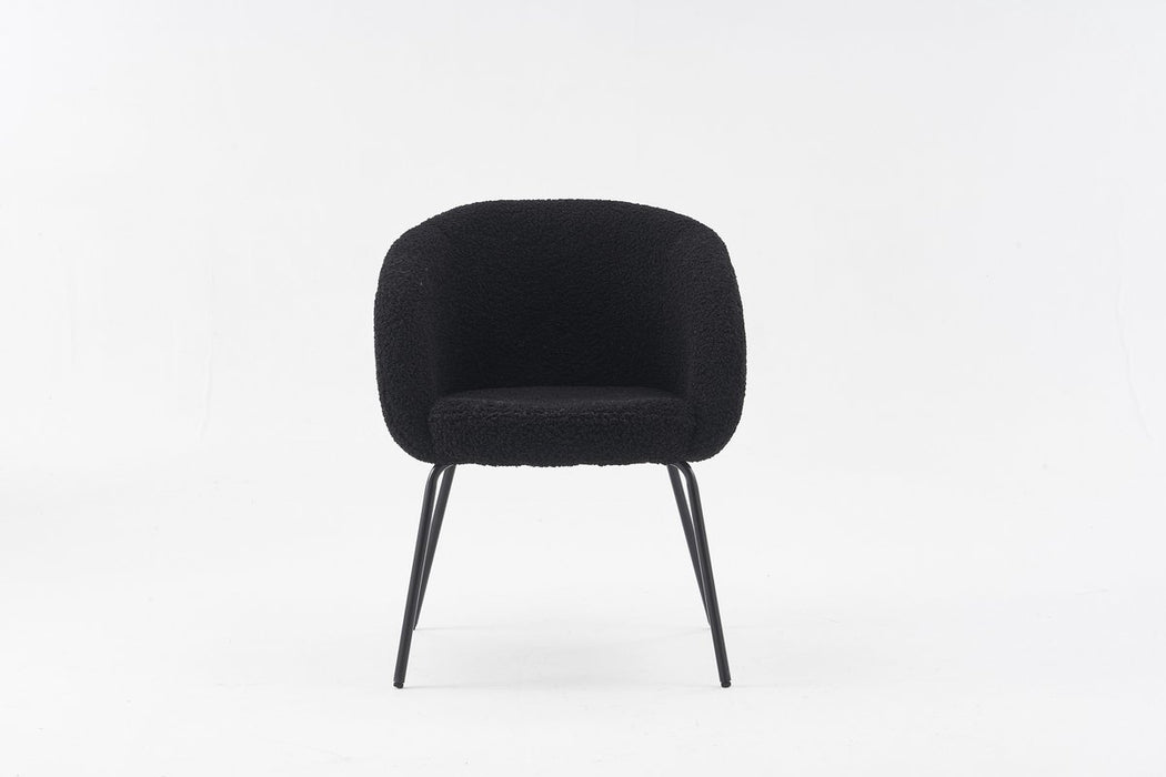 Eetkamerstoel - Sherpa Stof - Black Frame - Stoel - Eetkamerstoel