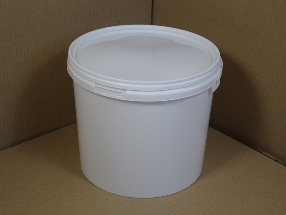 Emmer met deksel / emmers met deksels, wit, 5 liter (4 stuks)