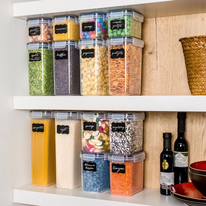 Molisan Voorraadpotten Set – 24-delig – Luchtdicht & BPA-vrij – Verschillende Formaten – Met Etiketten & Maatlepels