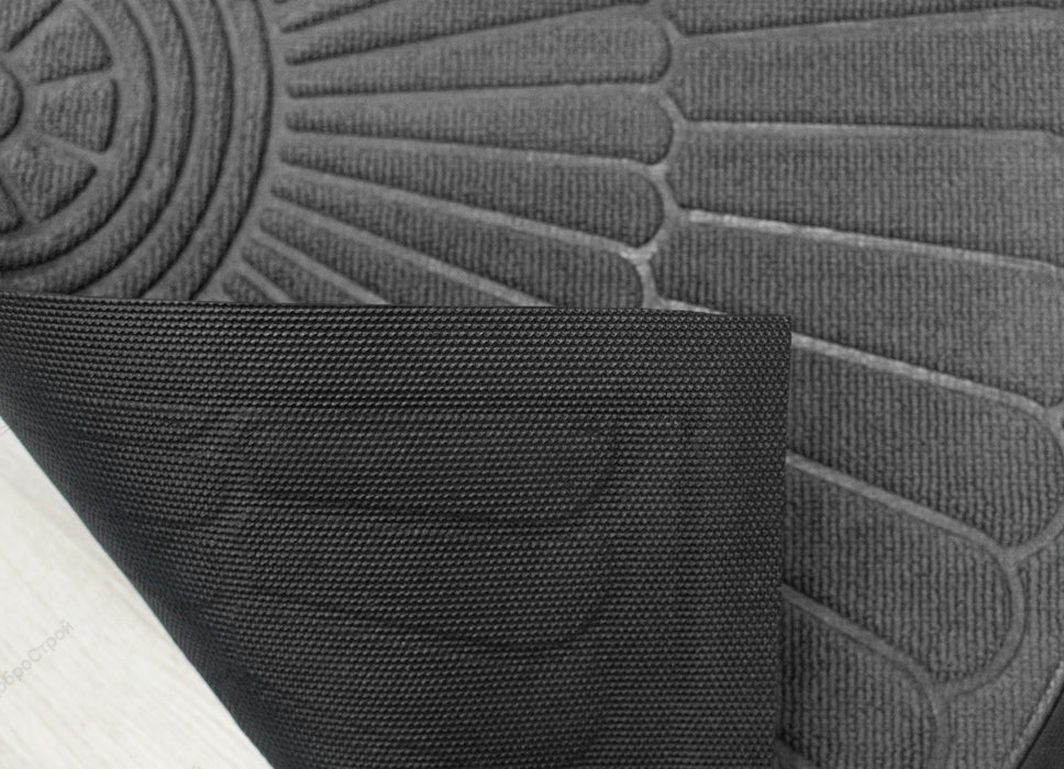 Deurmat rubber -Halfrond-Buiten Antislip Wasbaar Deurmat-Regen-Outdoor-Deurmat binnen-Donkergrijs-Droogloopmat-50*80cm - schoonloopmat - buiten - hal - balkon