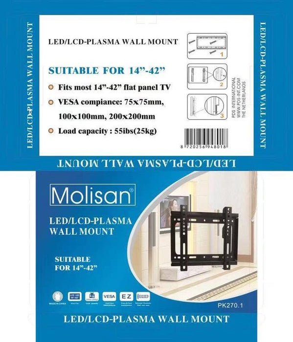 Universele TV Muurbeugel - 14 t/m 42 inch Muur Steun Ophang Beugel TV Wandhouder extra plat