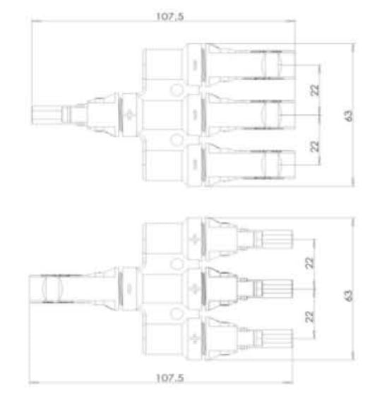 MC4  splitter set male en female (Y1-3)