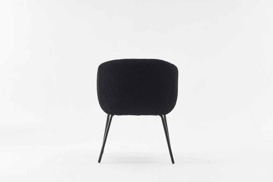 Eetkamerstoel - Sherpa Stof - Black Frame - Stoel - Eetkamerstoel