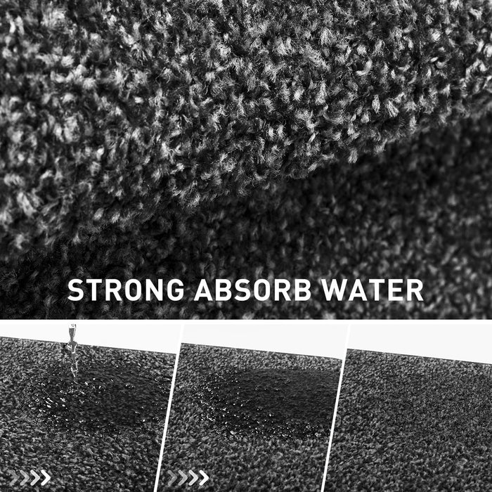 Droogloopmat & Schoonloopmat - 60x40 cm - Deurmat voor binnen en buiten - Antislip - Grijs