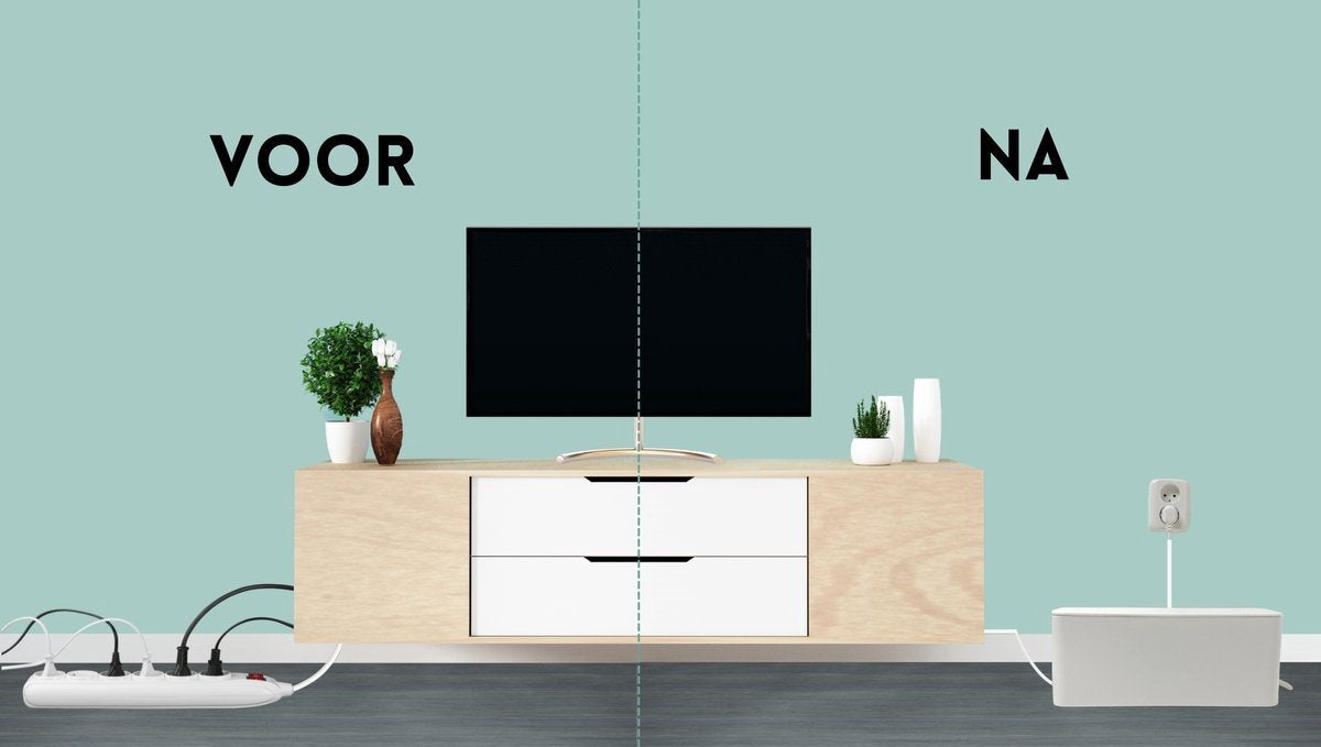 Stekkerdoos cover box wit - Stekkerdoos Opbergbox – Kabelmanagement – Kabeldoos – Opbergdoos stekkerdoos - Kinder beveiliging - Opbergbox Stekkerdoos - Extra veiligheid voor Kinderen/Huisdieren