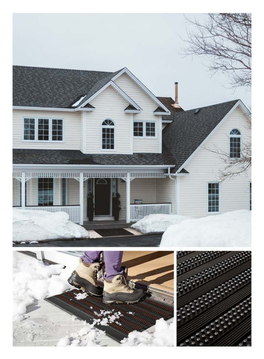 Borstel Buiten Deurmat 76x46 cm – Grijs – TPE + PET Borstels – Anti-Slip – Weerbestendig – Sterke Schrapfunctie – 3.2 kg