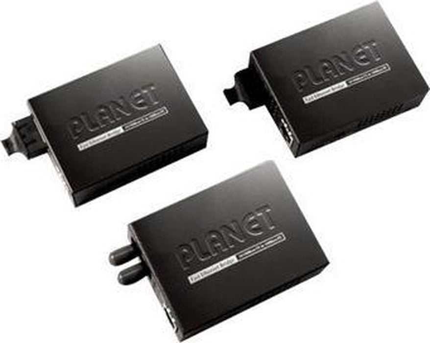 Planet FT-801 netwerk media converter 100 Mbit/s 1310 nm Multimode, Single-mode Zwart