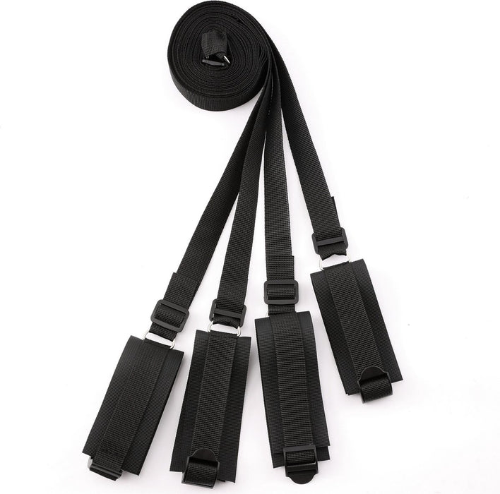 Bed Bondage Set - BDSM - Erotische Handboeien & Enkelboeien - Verstelbaar - Seksspeeltjes voor Koppels - Zwart