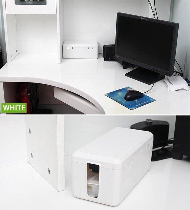 Stekkerdoos cover box wit - Stekkerdoos Opbergbox – Kabelmanagement – Kabeldoos – Opbergdoos stekkerdoos - Kinder beveiliging - Opbergbox Stekkerdoos - Extra veiligheid voor Kinderen/Huisdieren