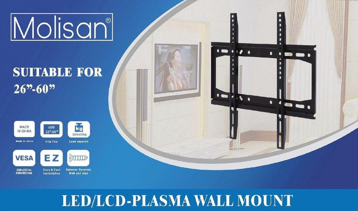 Universele TV Muurbeugel- 26 t/m 60 inch Muur Steun Ophang Beugel TV Wandhouder extra plat / Incl poetsdoekje, waterpas