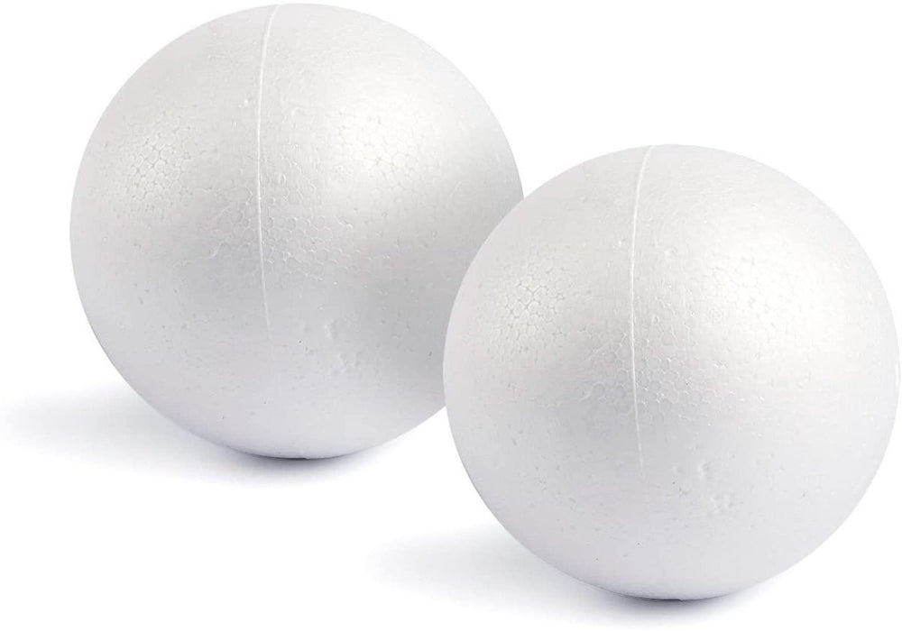 2 stuks piepschuimballen om te knutselen, wetenschappelijke modellen, schoolprojecten, decoratie, wit, elk 15 cm diameter