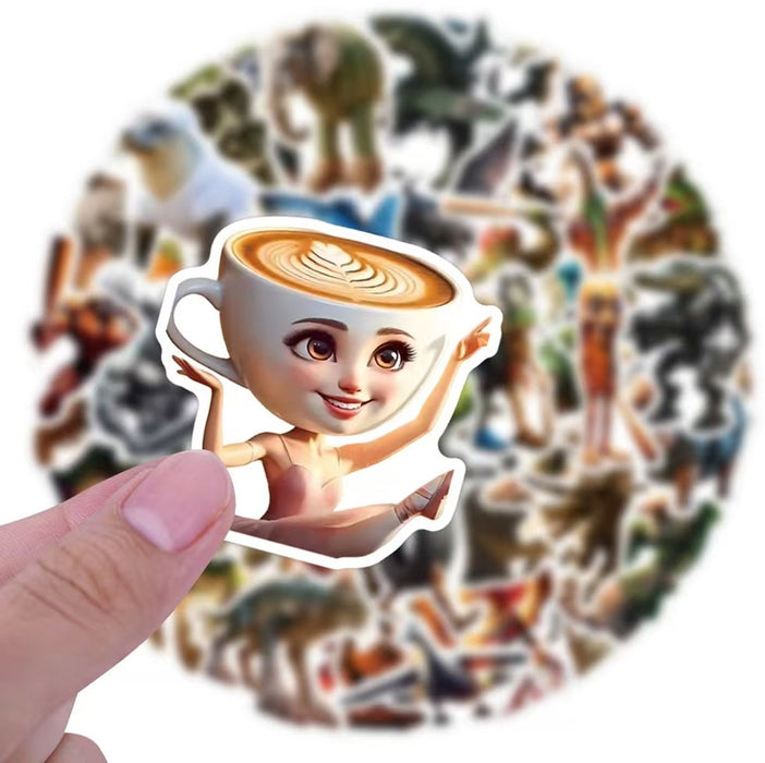 Brainrot Sticker Pack – Italiaanse Meme Madness (50 stuks) 4–8 cm - Tralalero Tralala - Bombardiro Crocodilo en meer