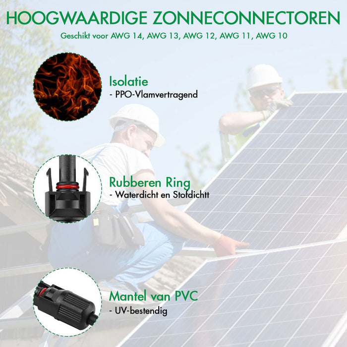MC4 Solar Connector - T-Splitter - Solar MC4 Connector - IP67 - 3 Male naar 1 Female + 3 Female naar 1 Male