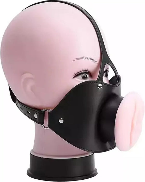 One2Play - Verstelbare siliconen mond gag vagina - Realistische pussy face - Open Mond plug - Deepthroat - BDSM