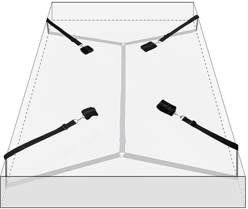One2Play - BDSM Bed Handboeien - Matras SM Set - Bondage Handboeien Set - Handboeien - Sex Toy voor Koppels - Seksspeeltje