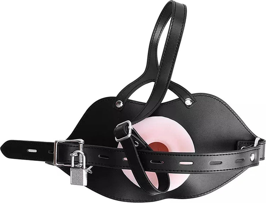One2Play - Verstelbare siliconen mond gag vagina - Realistische pussy face - Open Mond plug - Deepthroat - BDSM