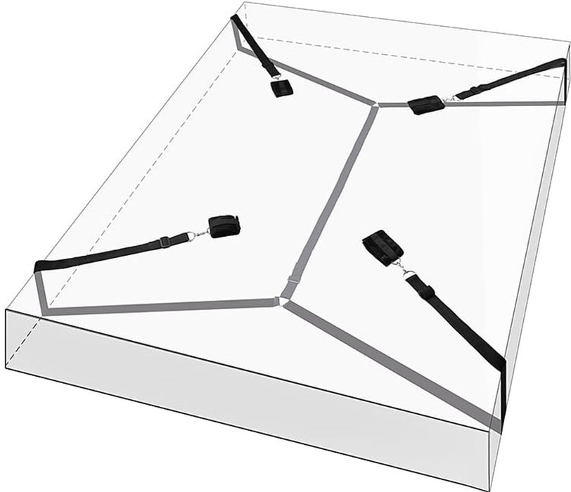 One2Play - BDSM Bed Handboeien - Matras SM Set - Bondage Handboeien Set - Handboeien - Sex Toy voor Koppels - Seksspeeltje