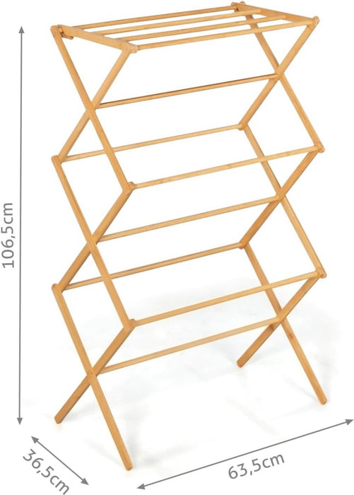 Bamboe Accordeon Droogrek - Compact en Praktisch voor Elke Ruimte